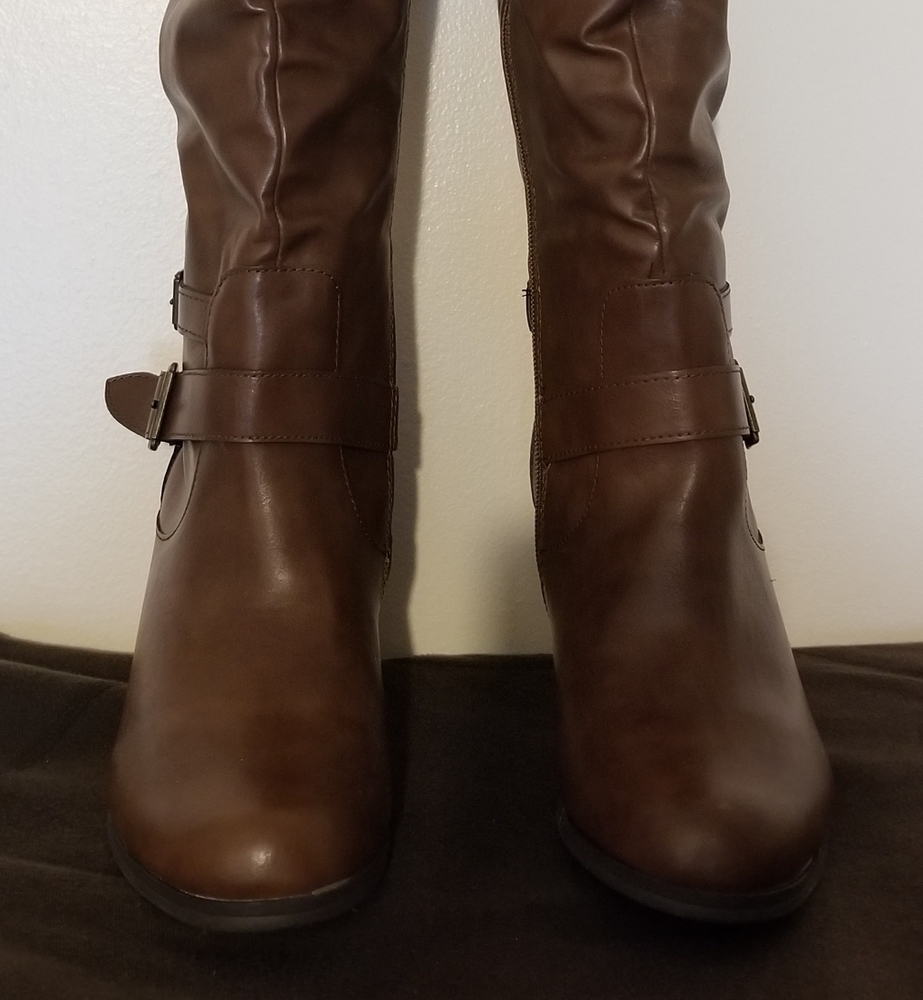 Ruddy 10 M brown leather women's high heel boots